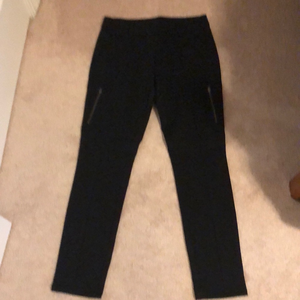 New thick cotton/nylon stretch.Straight leg.Classic w/zippers on both sides/legs
